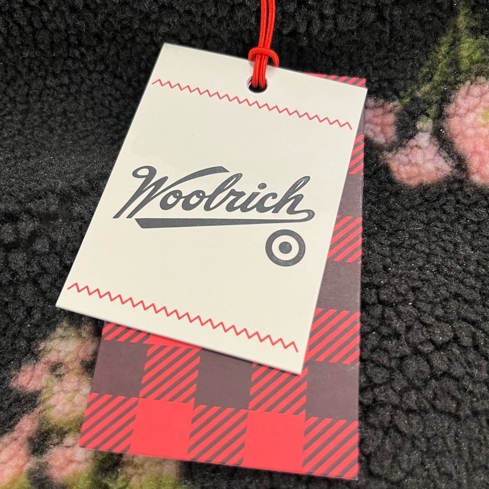 NWT Adult Floral Zip-Up Fleece Jacket - Woolrich x Target Olive Green - Picture 7 of 7